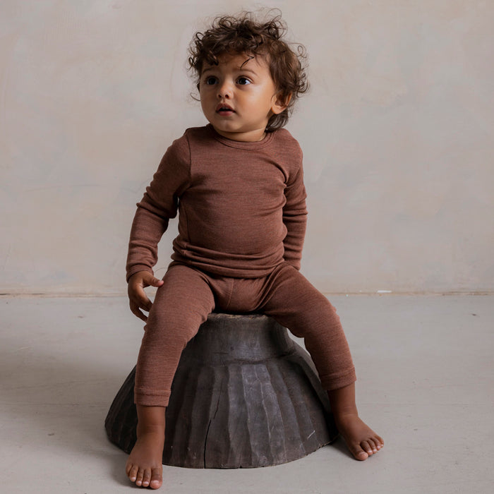 Lark Baby Top - Merino Wool & Silk - Russet