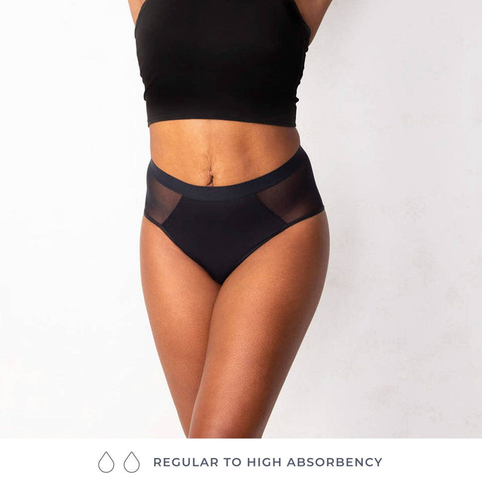 Leak Proof French Cut High Waist: Black - Intimate Whispers