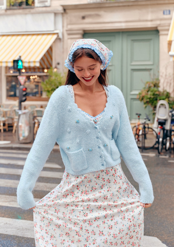 Left Bank Blue Coconut Knit Cardigan
