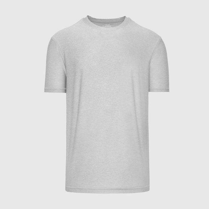Light Heather Gray Active Crew Neck Tee on a neutral backdrop.