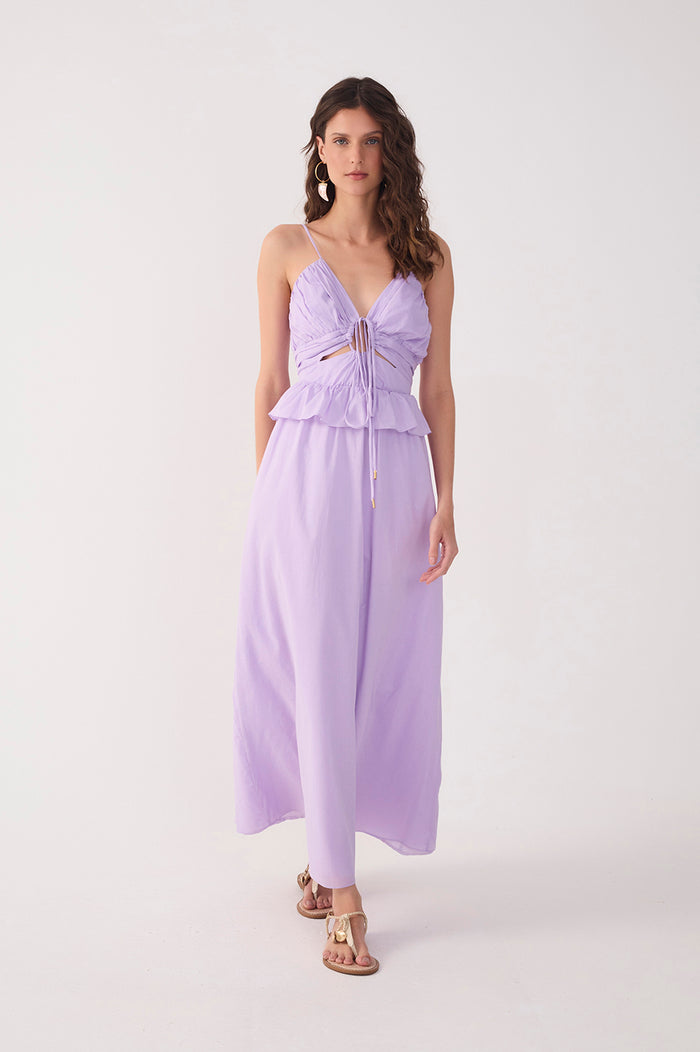 Lilac Ruffled Waist Maxi Dress_2