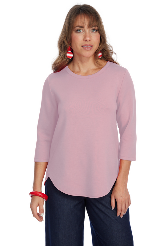 LIOR ZOFI Top Women's 3/4 Ponte Knit Top - Petal
