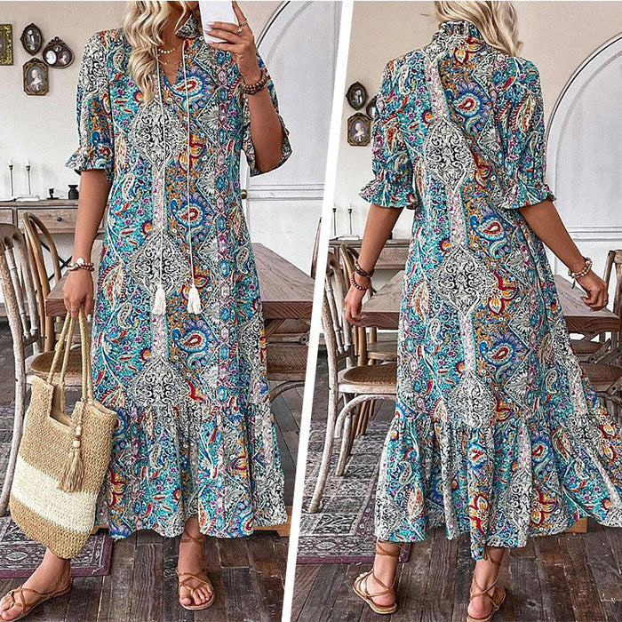 Lise - Robe Bobo Élégante avec Motif Floral