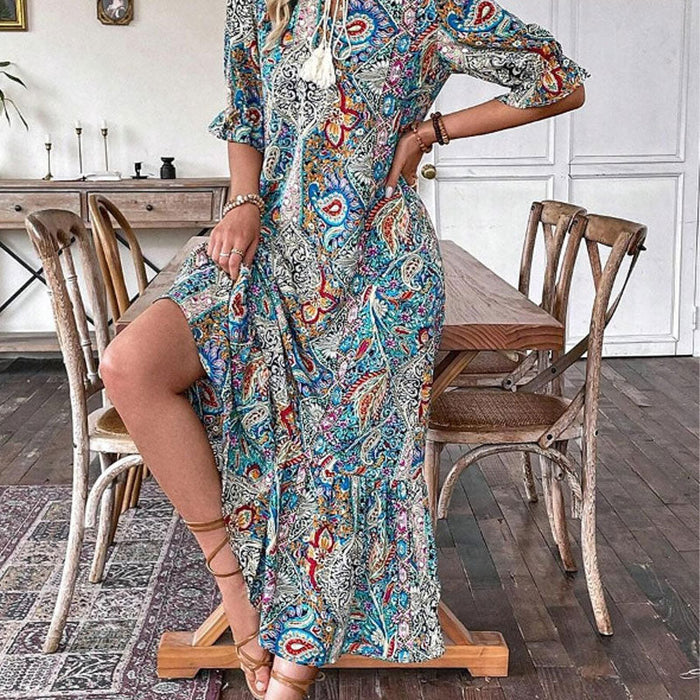 Lise - Robe Bobo Élégante avec Motif Floral