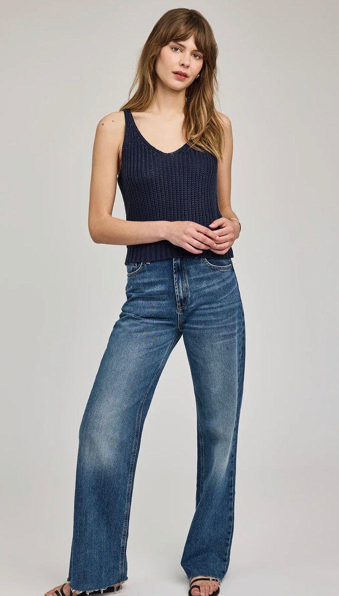 Lizzie Knit Tank - Navy