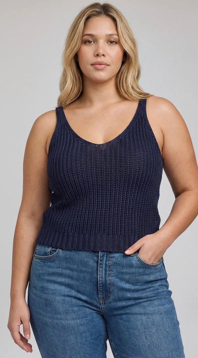 Lizzie Knit Tank - Navy