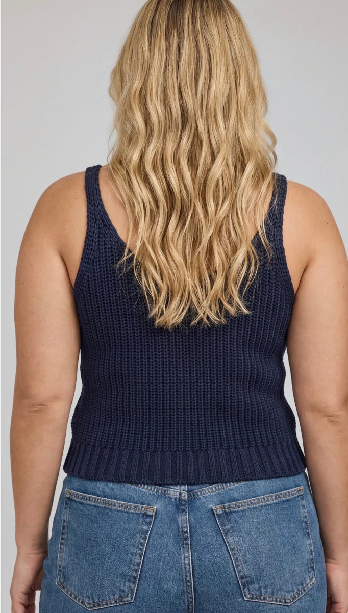 Lizzie Knit Tank - Navy
