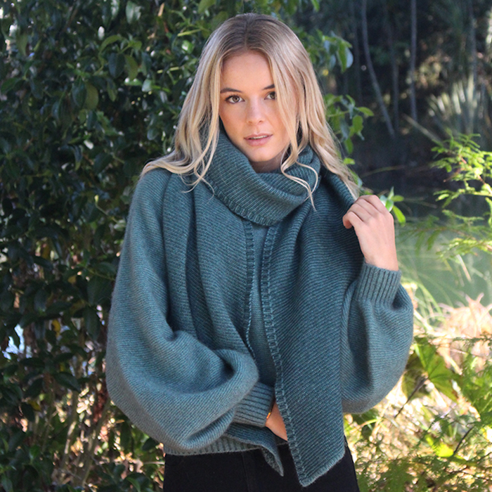 Lothlorian - Bias Scarf (9876) Sage/Tasman
