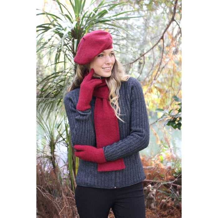 Lothlorian - Merino & Possum Loop Scarf (9908)Raspberry