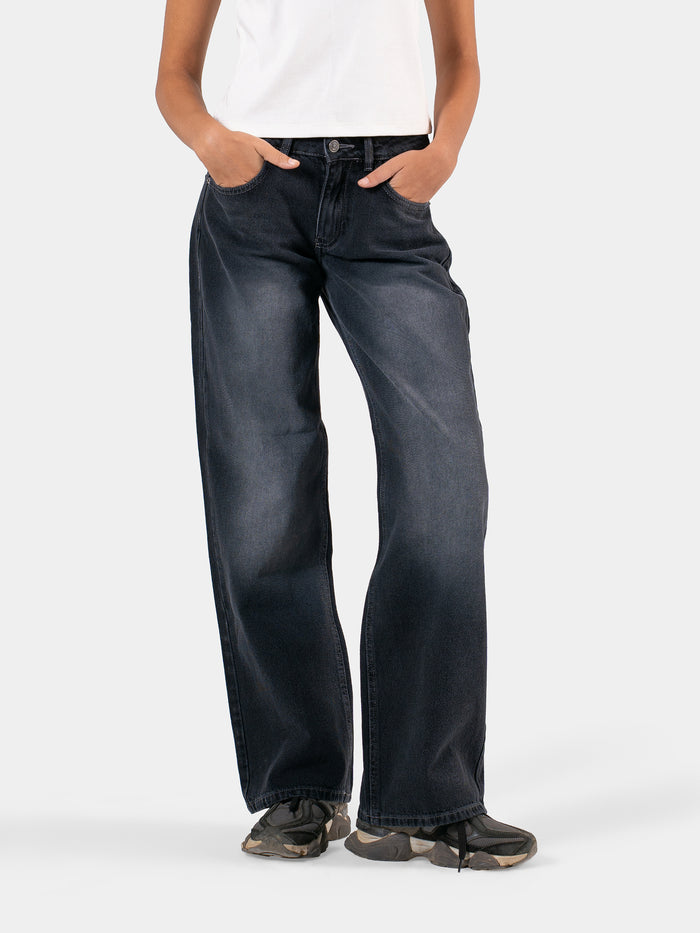 LOW WAIST JEANS BLACK 2