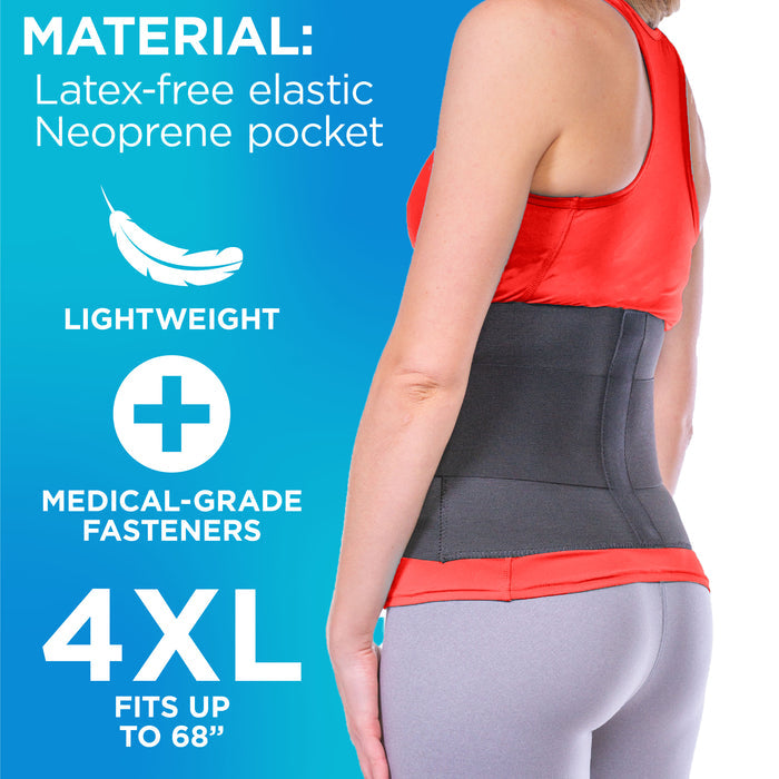 The sciatica belt is made with lightweight, medical-grade fasteners fit up to 68 inch hip circumferences