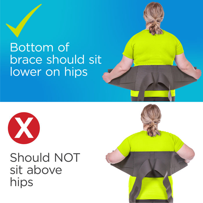 Wear the back belt for a pinched nerve on your lower lumbar back near your hips for best support