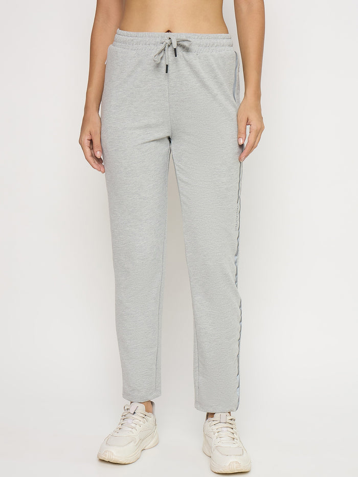 Madame Grey Cotton Blend Tapered Track Bottoms