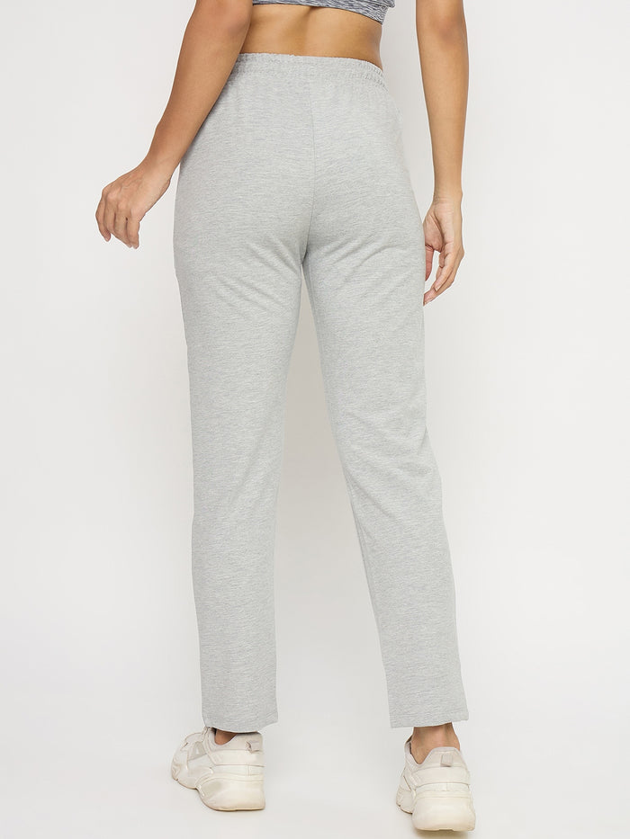 Madame Grey Cotton Blend Tapered Track Bottoms