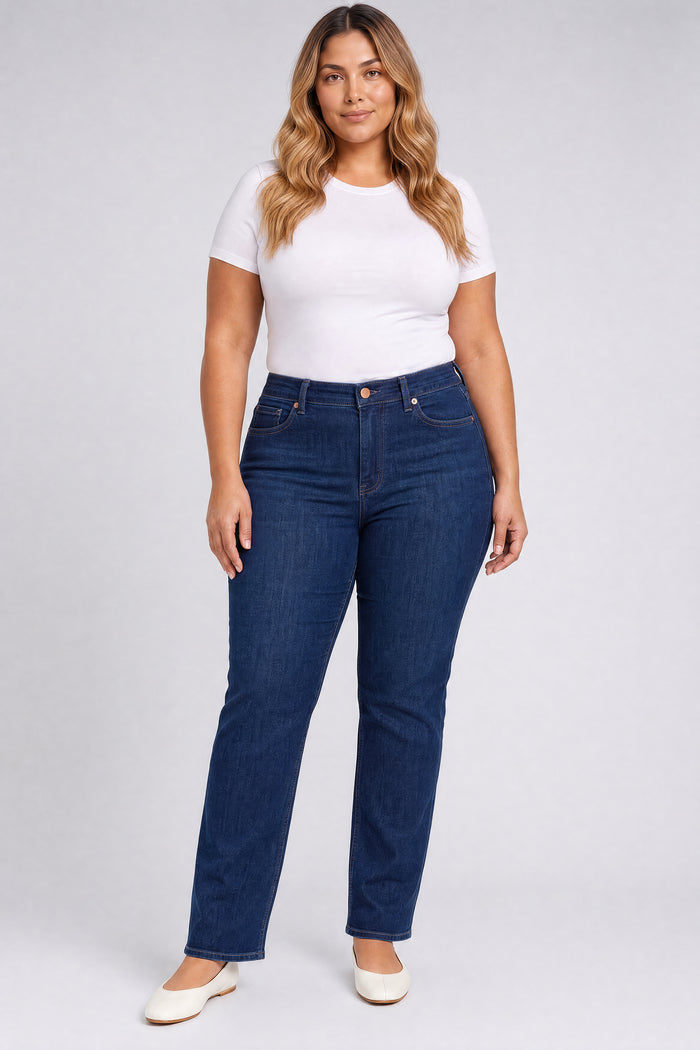 Marilyn Straight Ankle Jeans In Plus Size - After Hours