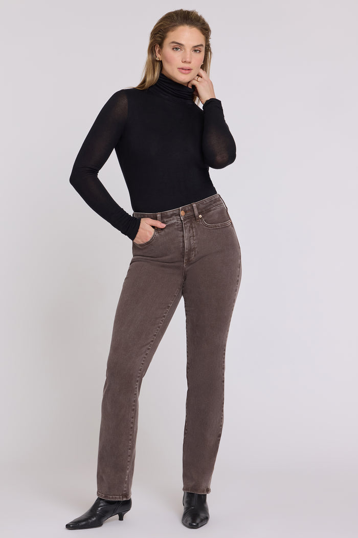 Marilyn Straight Jeans In Petite - Retro Espresso
