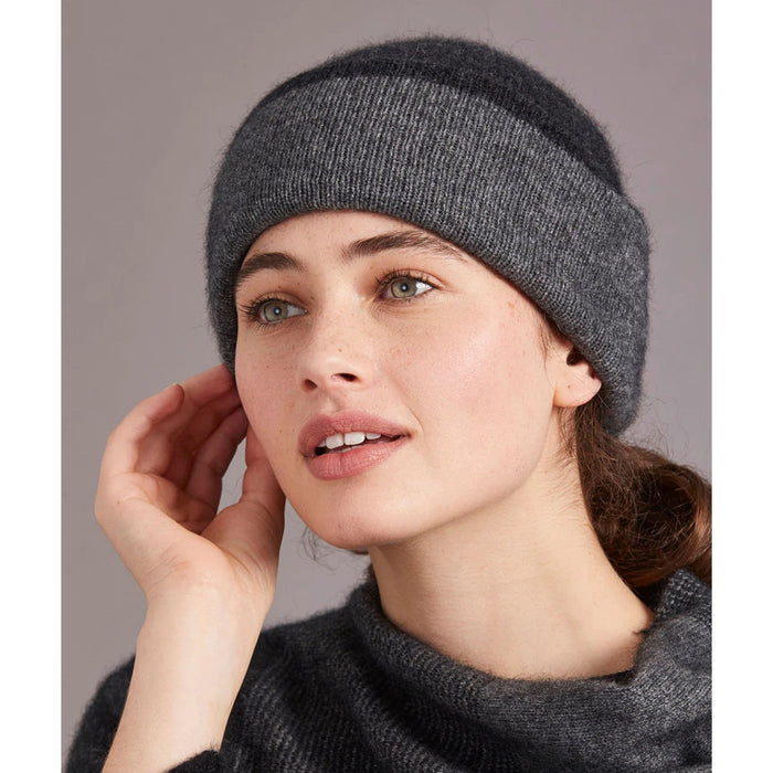 McDonald - Possum and Merino Two Tone Beanie (6102) Charcoal/Navy