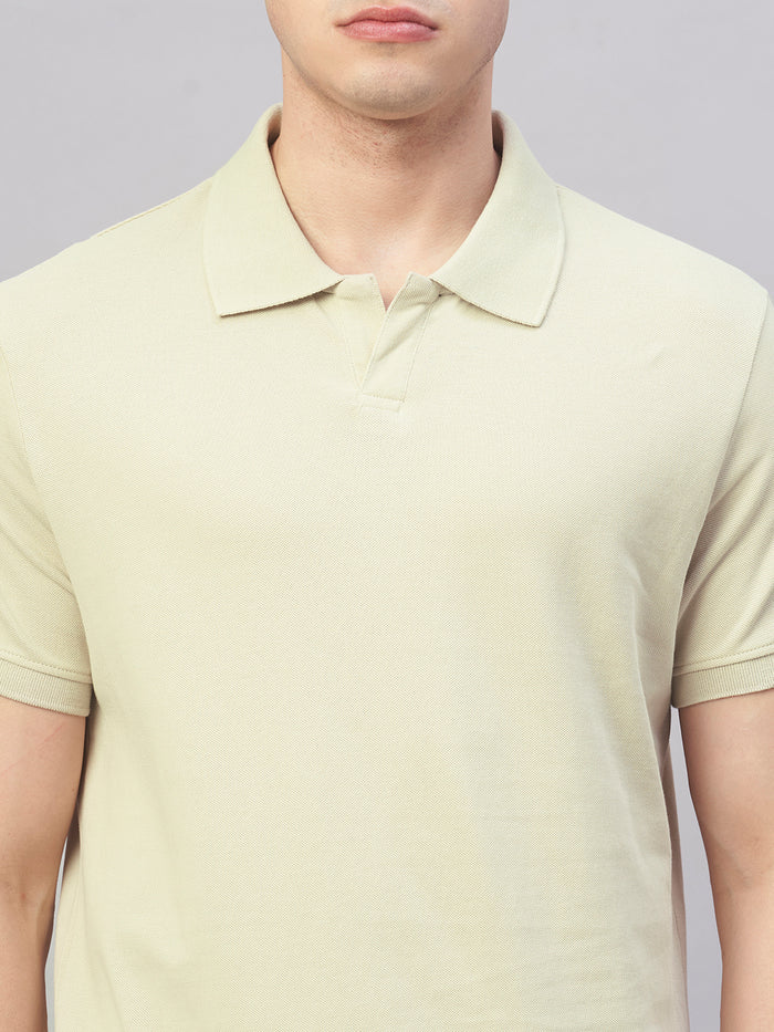 Men's 100% Cotton Pale Polo T Shirt Grey