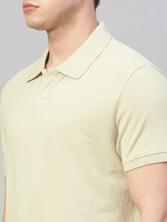 Men's 100% Cotton Pale Polo T Shirt Grey