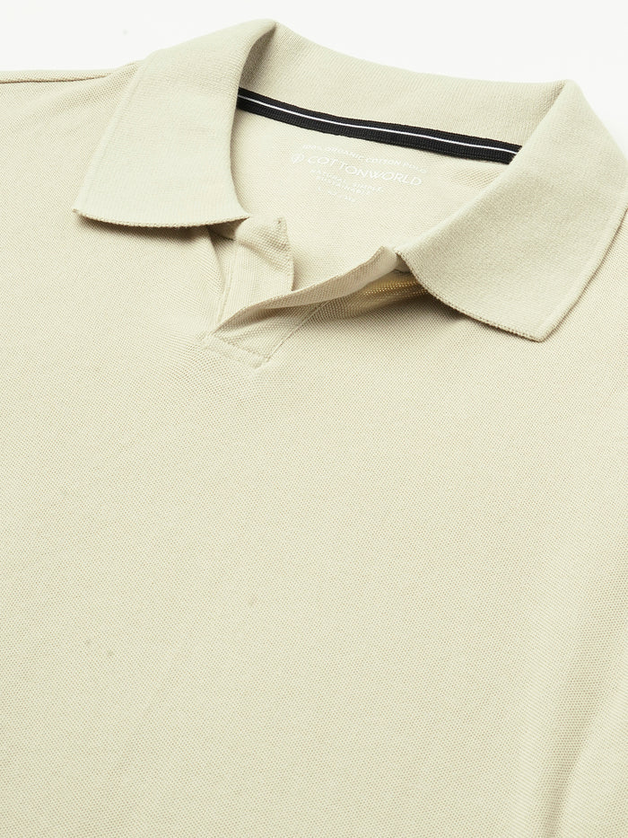 Men's 100% Cotton Pale Polo T Shirt Grey