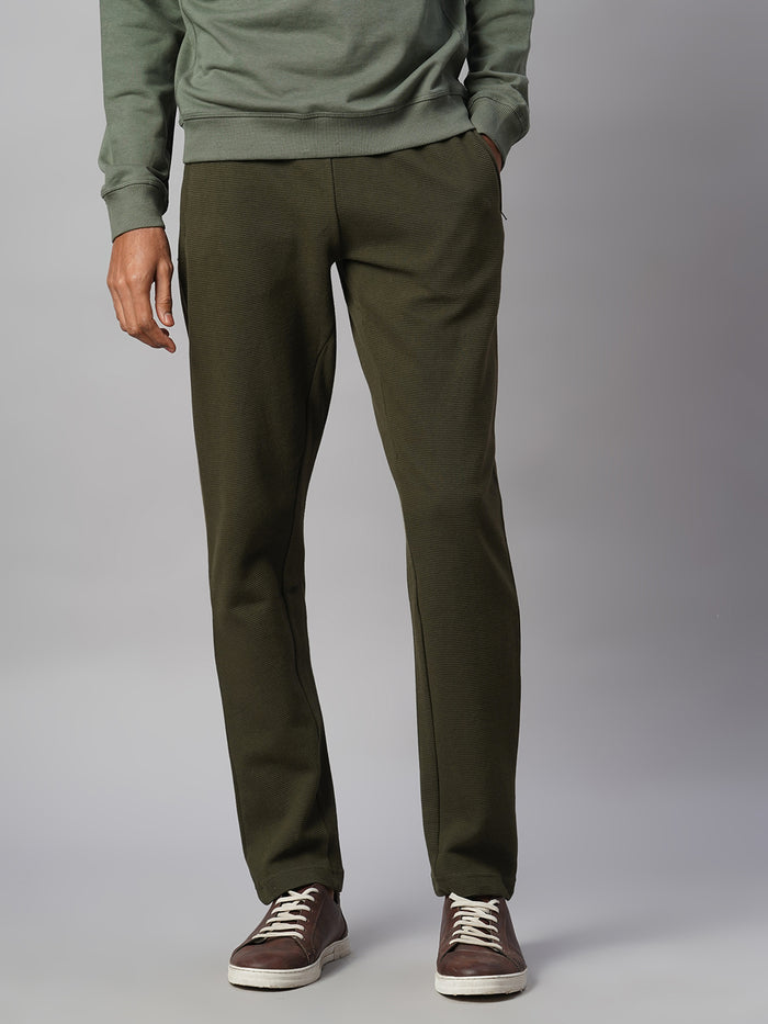 Men's 100% Cotton Regular Fit Knit pant Green