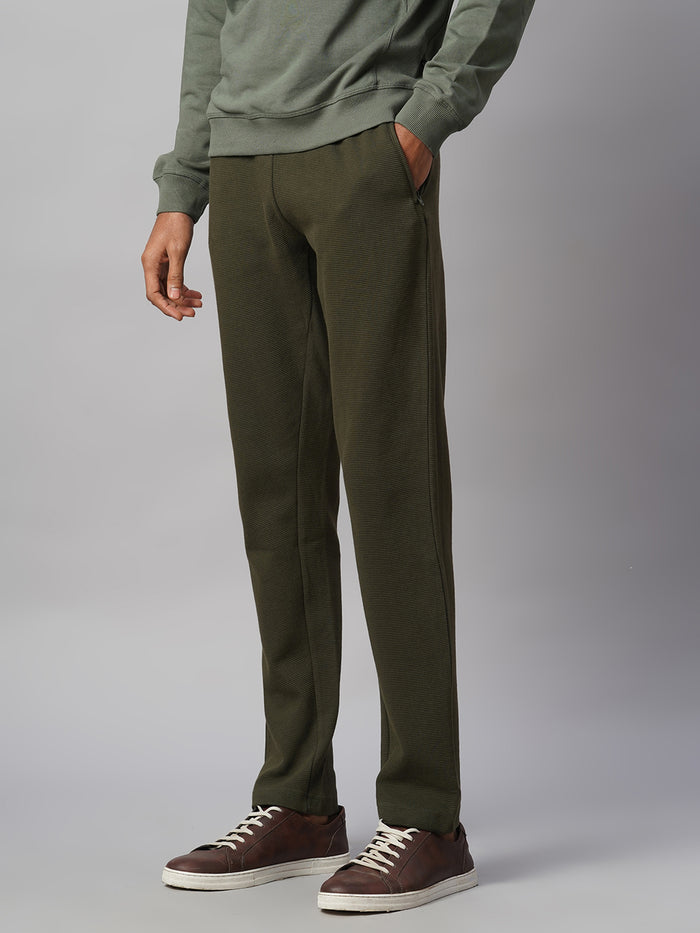 Men's 100% Cotton Regular Fit Knit pant Green