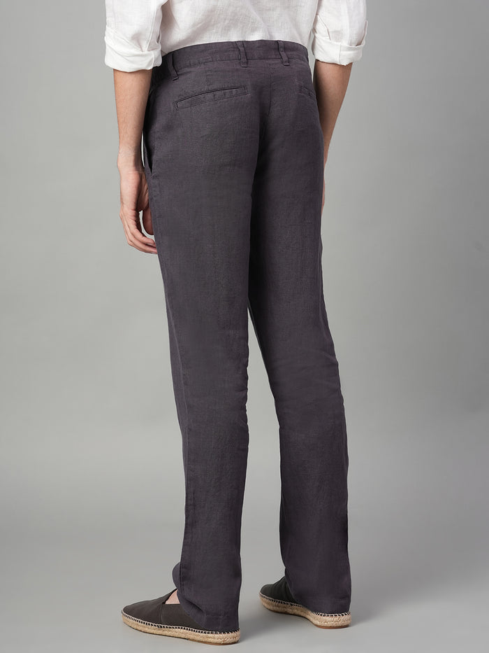 Men's 100% Linen Side Pocket Pants Slate