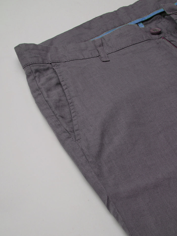 Men's 100% Linen Side Pocket Pants Slate