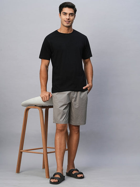 Men's Cotton Lycra Regular Fit Shorts Grey