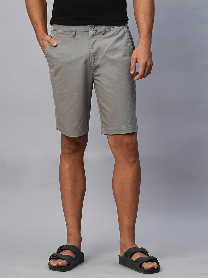 Men's Cotton Lycra Regular Fit Shorts Grey