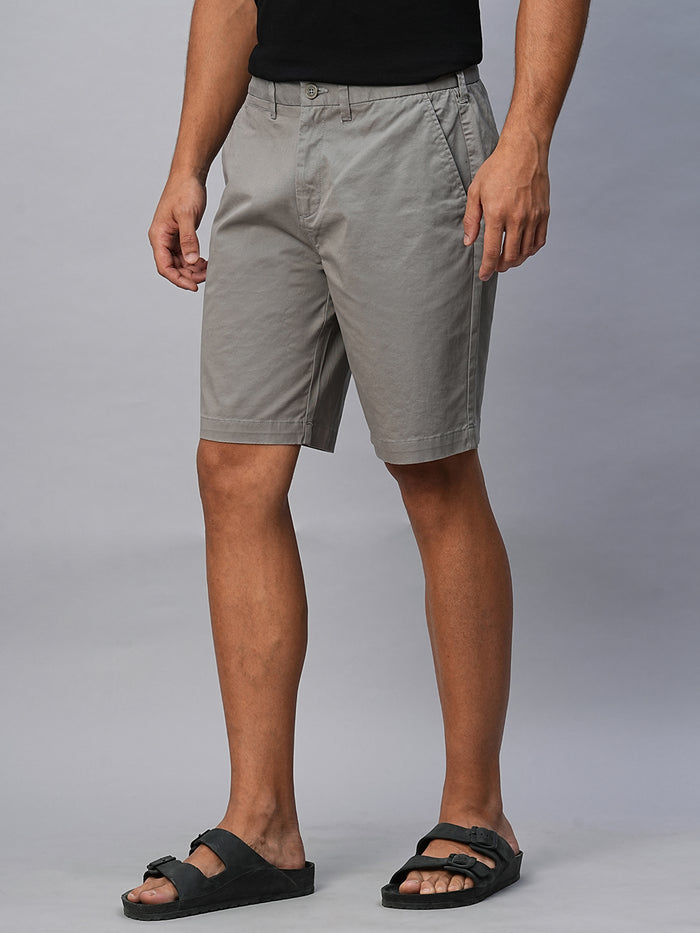 Men's Cotton Lycra Regular Fit Shorts Grey
