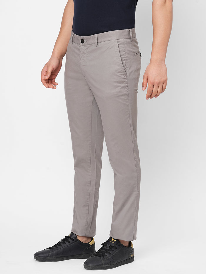 Men's Cotton Lycra Slim Fit Pant Grey