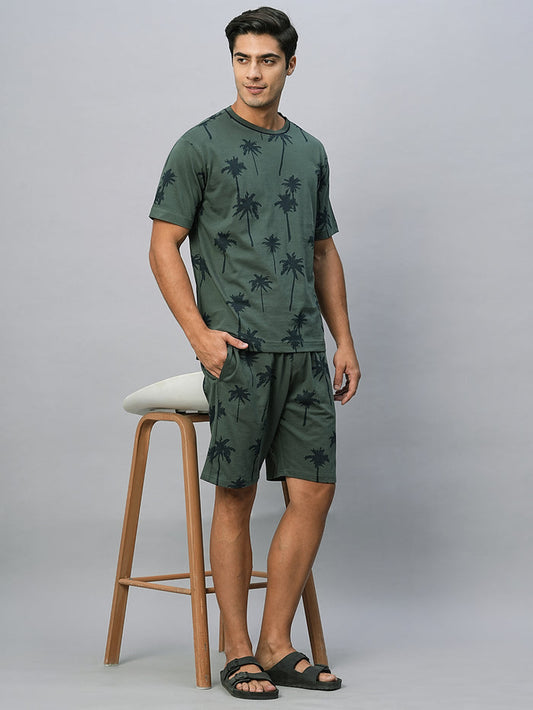 Men's Cotton Regular Fit Shorts Green