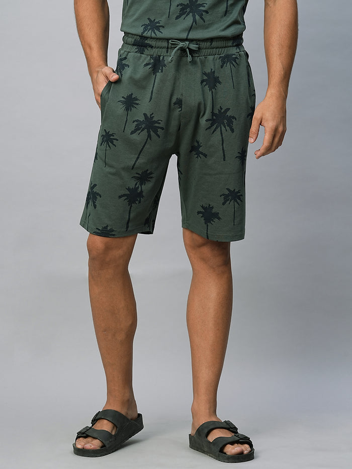 Men's Cotton Regular Fit Shorts Green