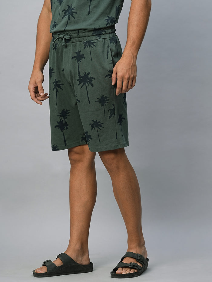 Men's Cotton Regular Fit Shorts Green
