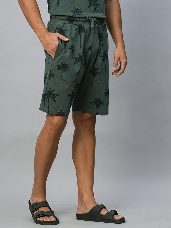 Men's Cotton Regular Fit Shorts Green