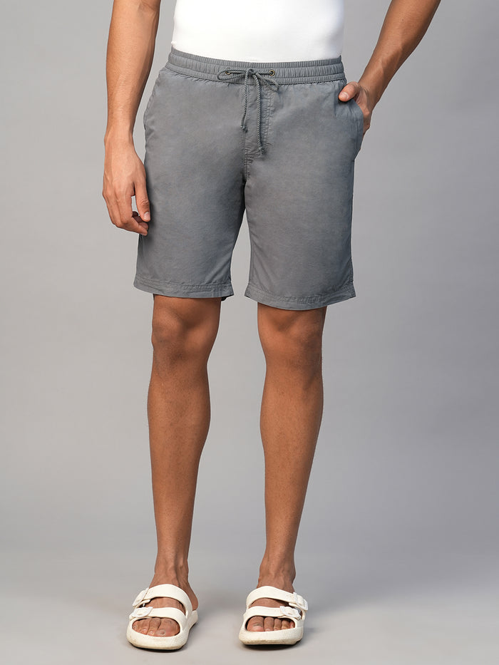 Men's Cotton Regular Fit Shorts Grey