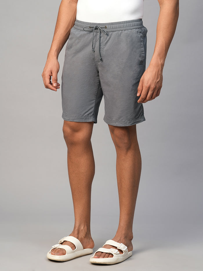 Men's Cotton Regular Fit Shorts Grey
