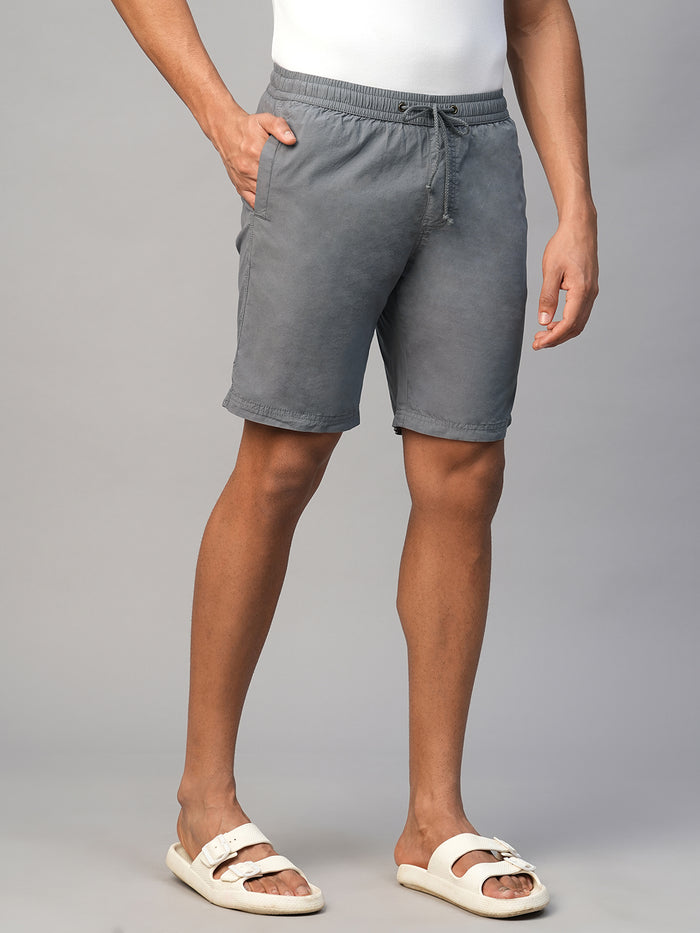 Men's Cotton Regular Fit Shorts Grey