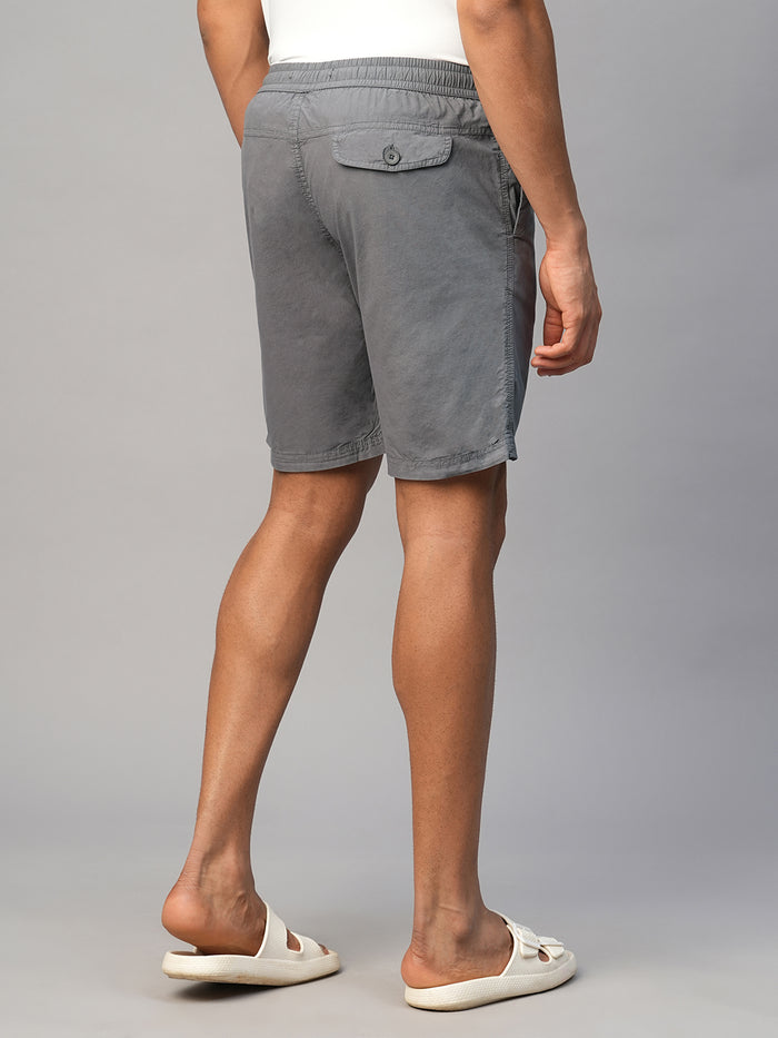 Men's Cotton Regular Fit Shorts Grey