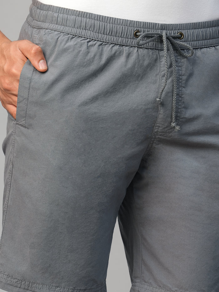 Men's Cotton Regular Fit Shorts Grey