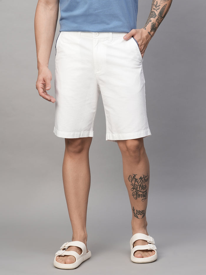 Men's Cotton Regular Fit Shorts White