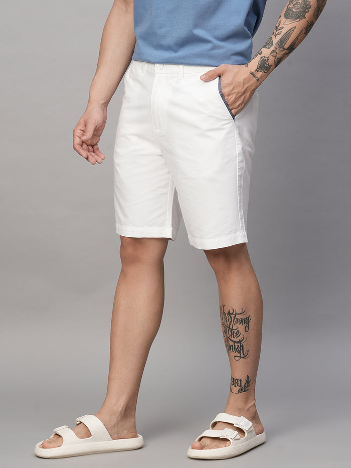 Men's Cotton Regular Fit Shorts White