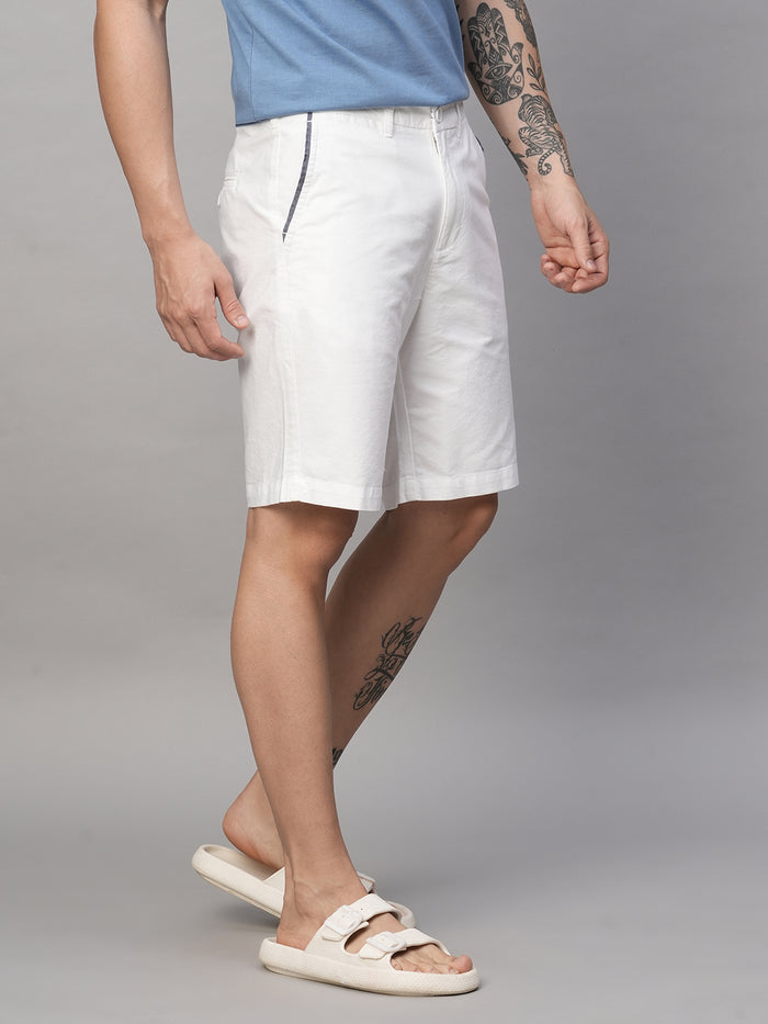 Men's Cotton Regular Fit Shorts White
