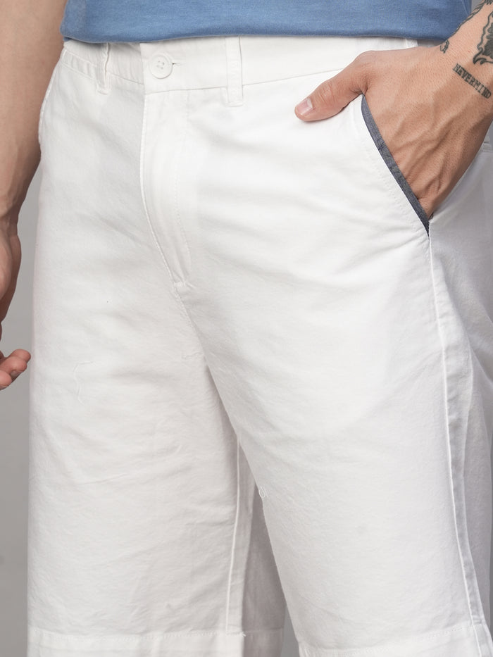 Men's Cotton Regular Fit Shorts White