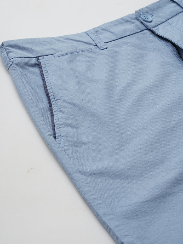 Men's Cotton Regular Fit Solid Shorts Blue