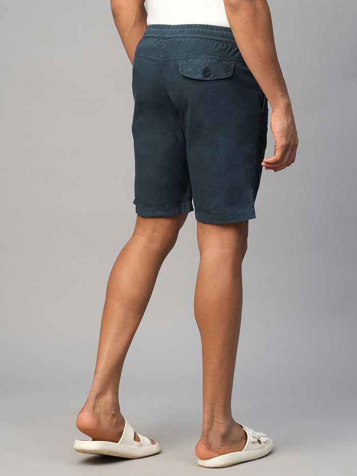 Men's Cotton Regular Fit Solid Shorts Navy