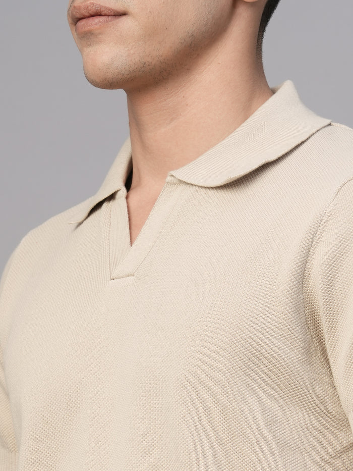 Men's Cotton Regular Fit Tshirt Beige
