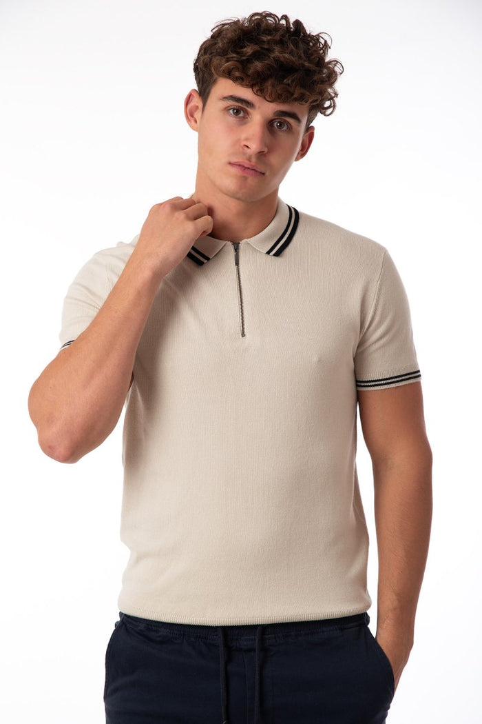 Men's Half-Zip Knit Polo Sweater