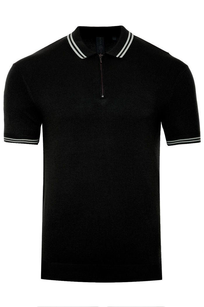 Men's Half-Zip Knit Polo Sweater